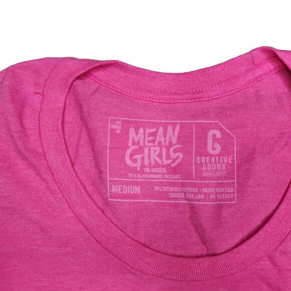 Mean Girls Pink Graphic Tee Shirt Medium Soft Cotton on Wednesdays we wear pink - Picture 3 of 3